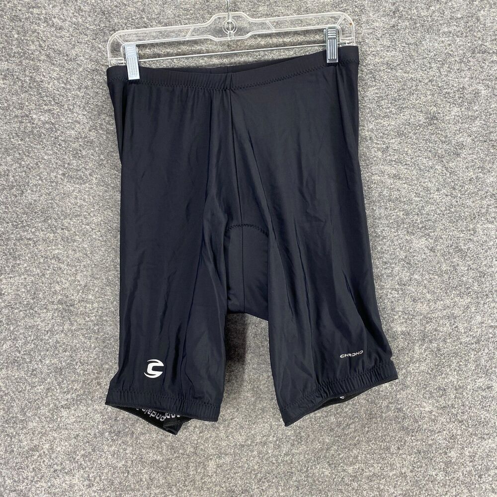 Chrono Cycling Padded Shorts Women XL Black Cropped Low Rise ElasticWaist PullOn